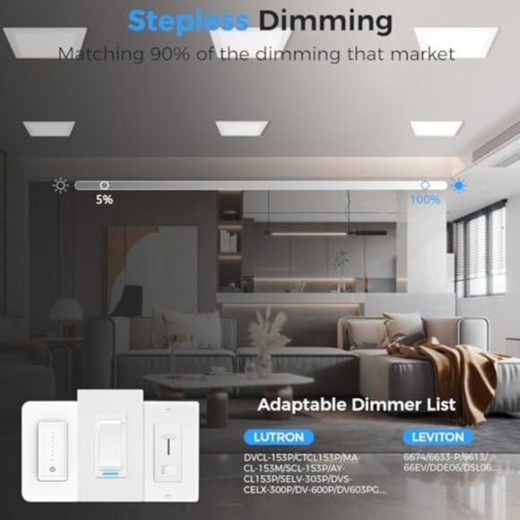 HONZIN 1 Pack 8 Inch Square LED Recessed Lighting, Ultra-Thin Canless Ceiling Li - Picture 6 of 12